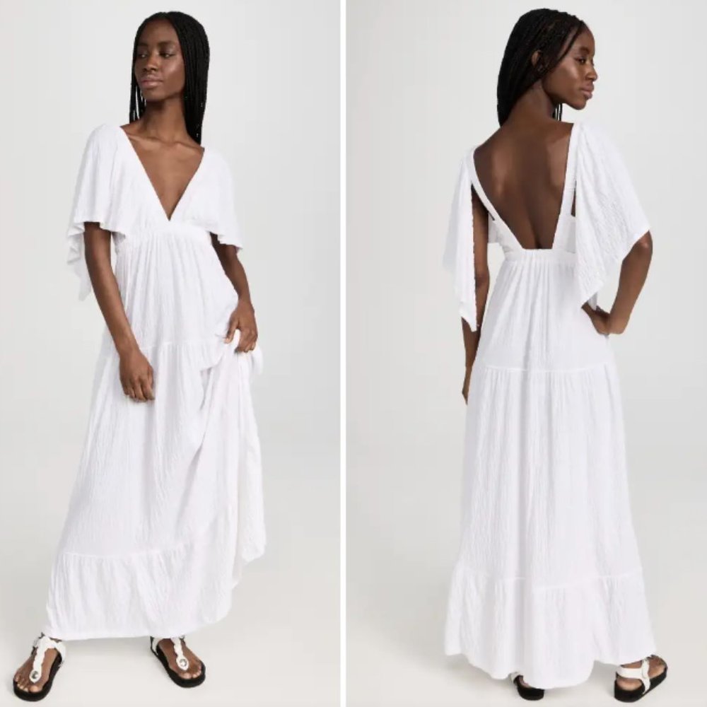 Free People La La Maxi in White/Ivory